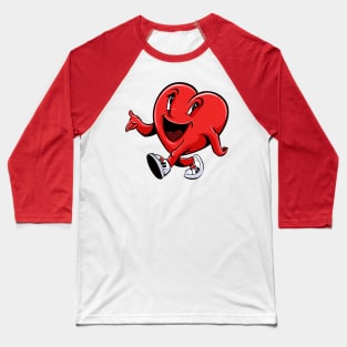 Cartoon Heart Baseball T-Shirt